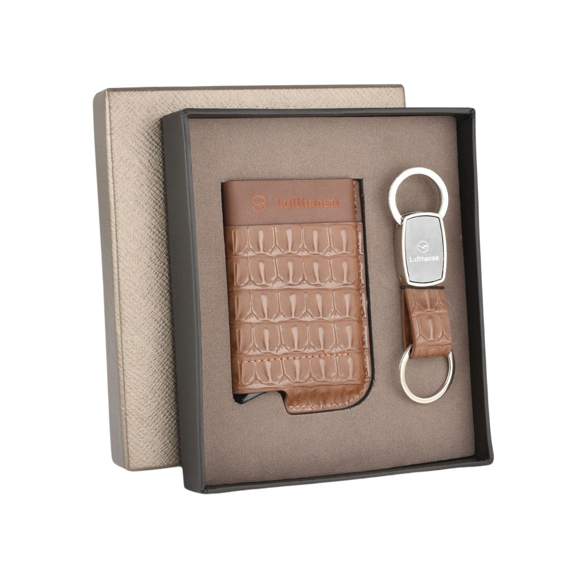 EJK61- Lufthansa 2-IN-1 Gift Set | Card Holder | Keychain