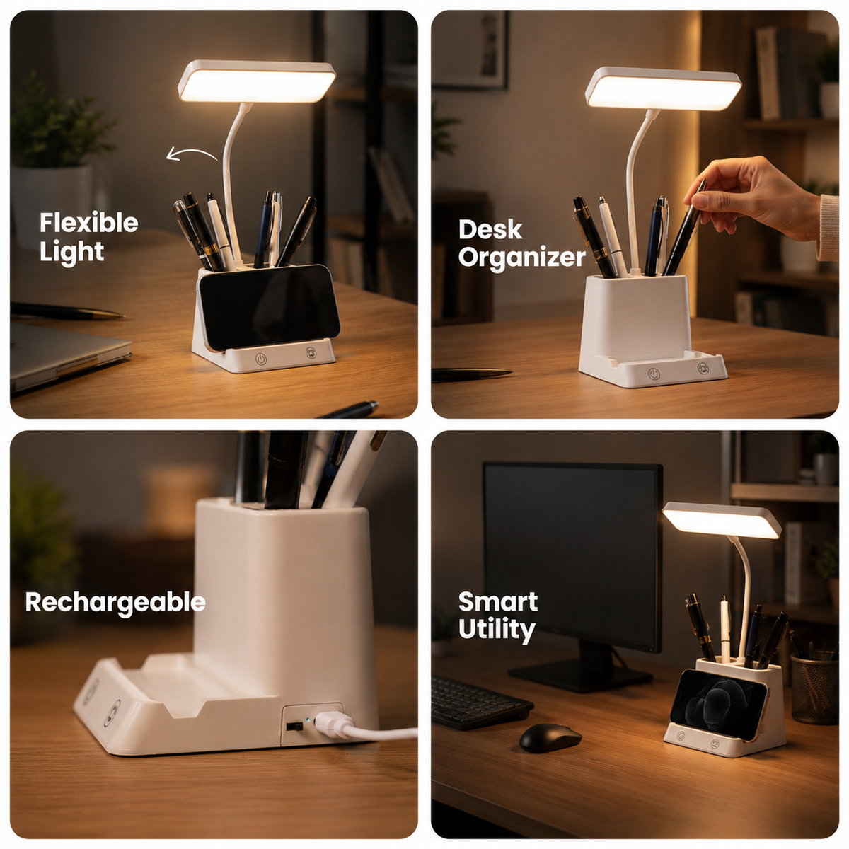 ED168- DeskBell Lamp, Pen Stand & Phone Stand