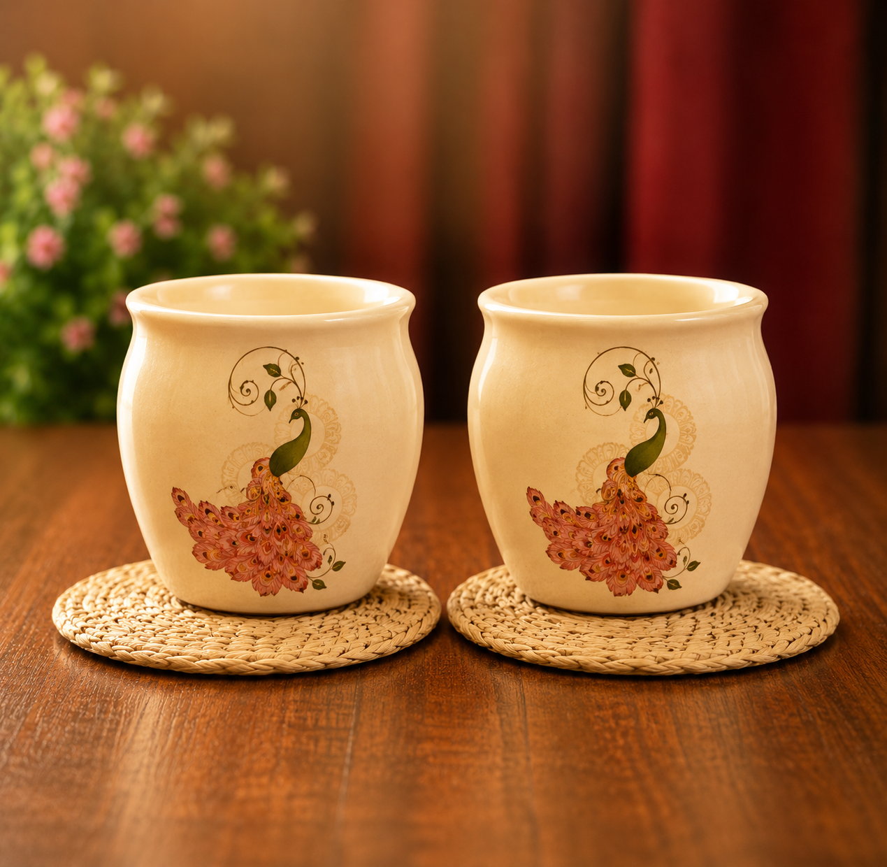 KE07- Peacock Ceramic Kulhads Set