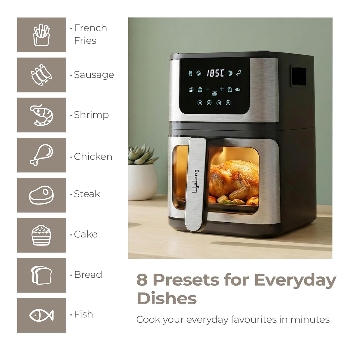 ED364- Lifelong BRIK 2-in-1 Air Fryer & Grill