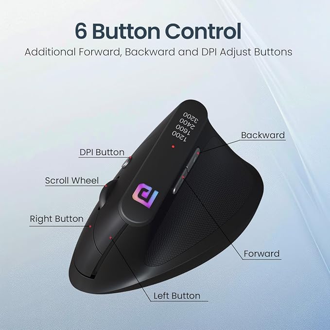 ED58- Portronics Toad Ergo Vertical Advanced Wireless Ergonomic Mouse