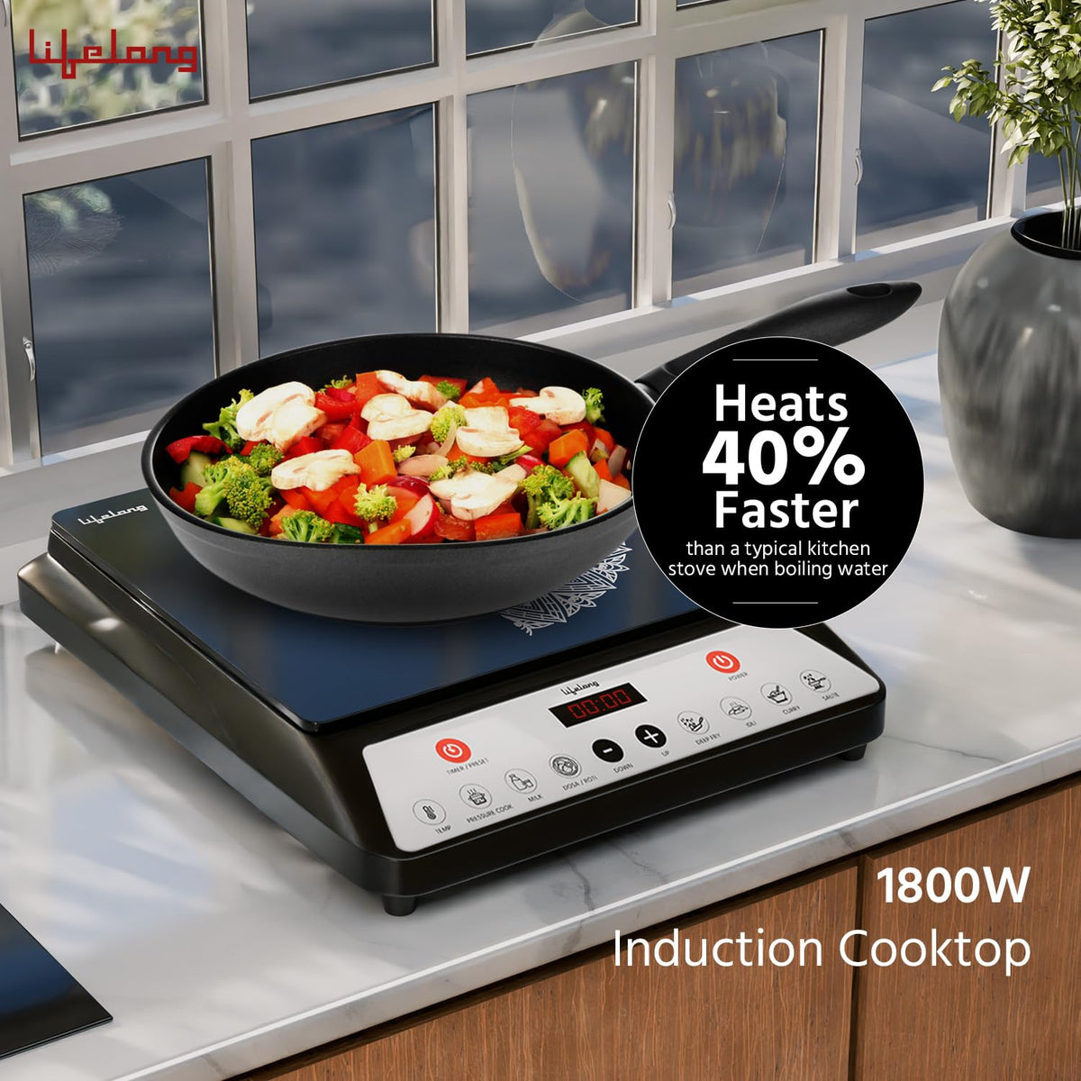 ED340 - Lifelong 1800W Induction Stove with Surge Protection