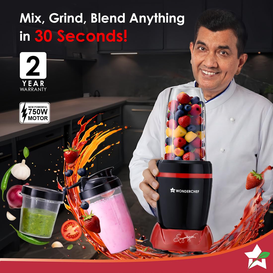 ED371- Nutri-Blend Turbo 750W Mixer Grinder Blender Smoothie Maker