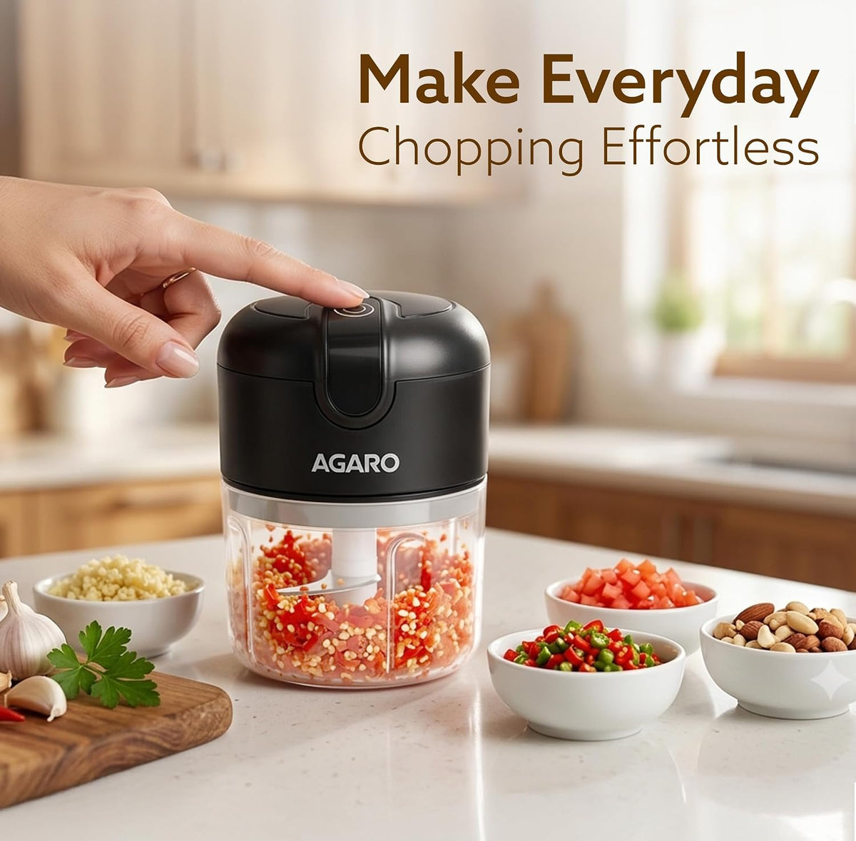 ED329 - AGARO Elite Rechargeable Mini Electric Chopper