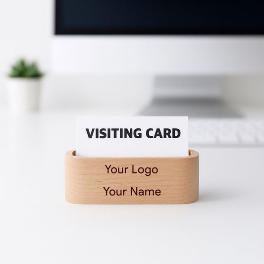OE121 - Premium Beech Wood Visiting Card Holder – Personalized with Logo/Branding