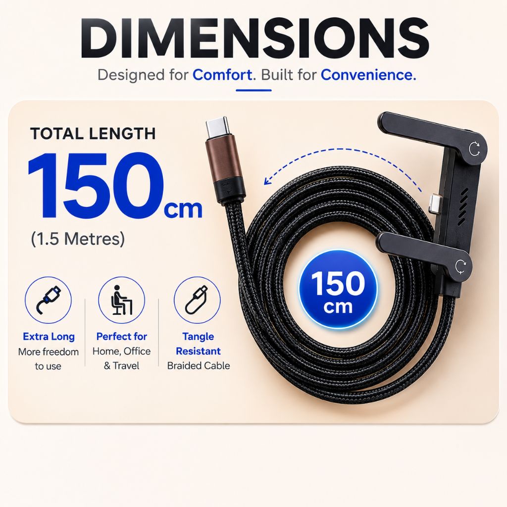 OG51- Dockline Pro Type-C Fast Charging Cable with Adjustable Stand