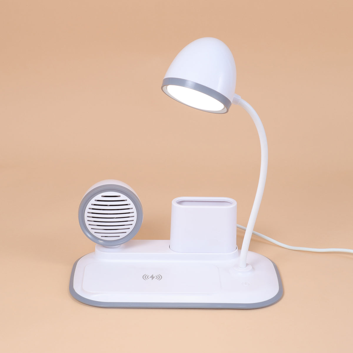 ED166- 4-IN-1 DeskPod Lamp, Wireless Charger, Pen Stand & Phone Stand