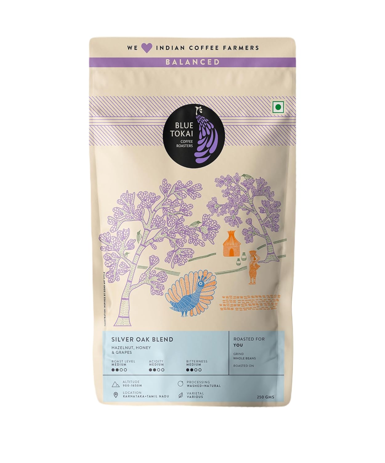BSE58- Blue Tokai Coffee Roasters Silver Oak Cafe Blend - Medium Roast