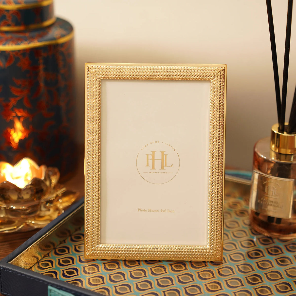 CD09- Pure Home Gold Plated Metal Photo Frame