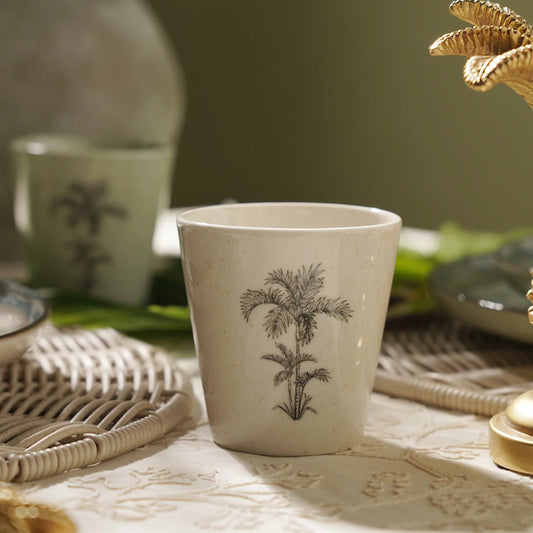 CD13- Pure Home Ivory Ceramic Printed Tumbler
