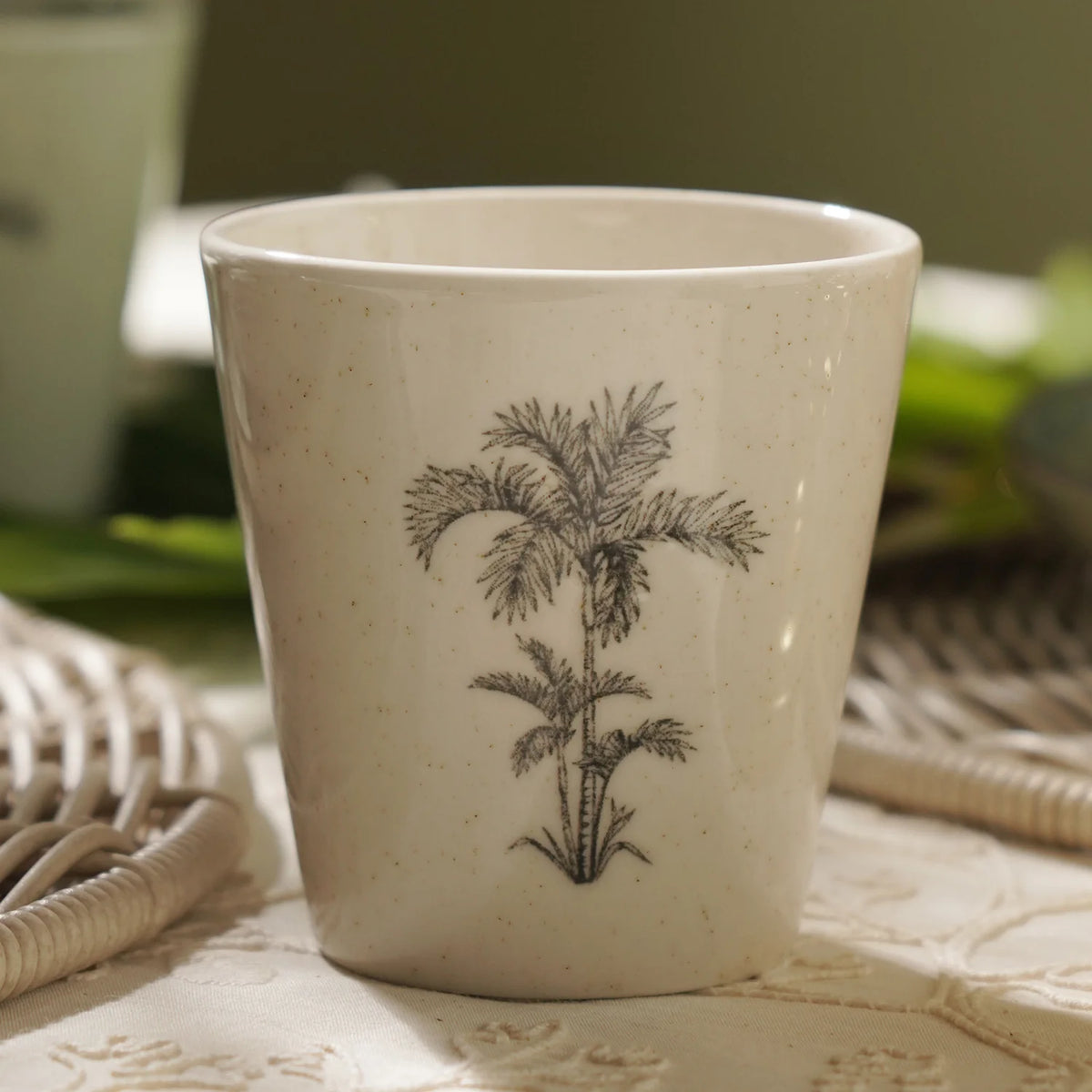 CD13- Pure Home Ivory Ceramic Printed Tumbler