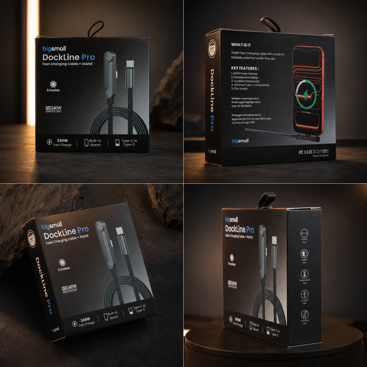 OG51- Dockline Pro Type-C Fast Charging Cable with Adjustable Stand
