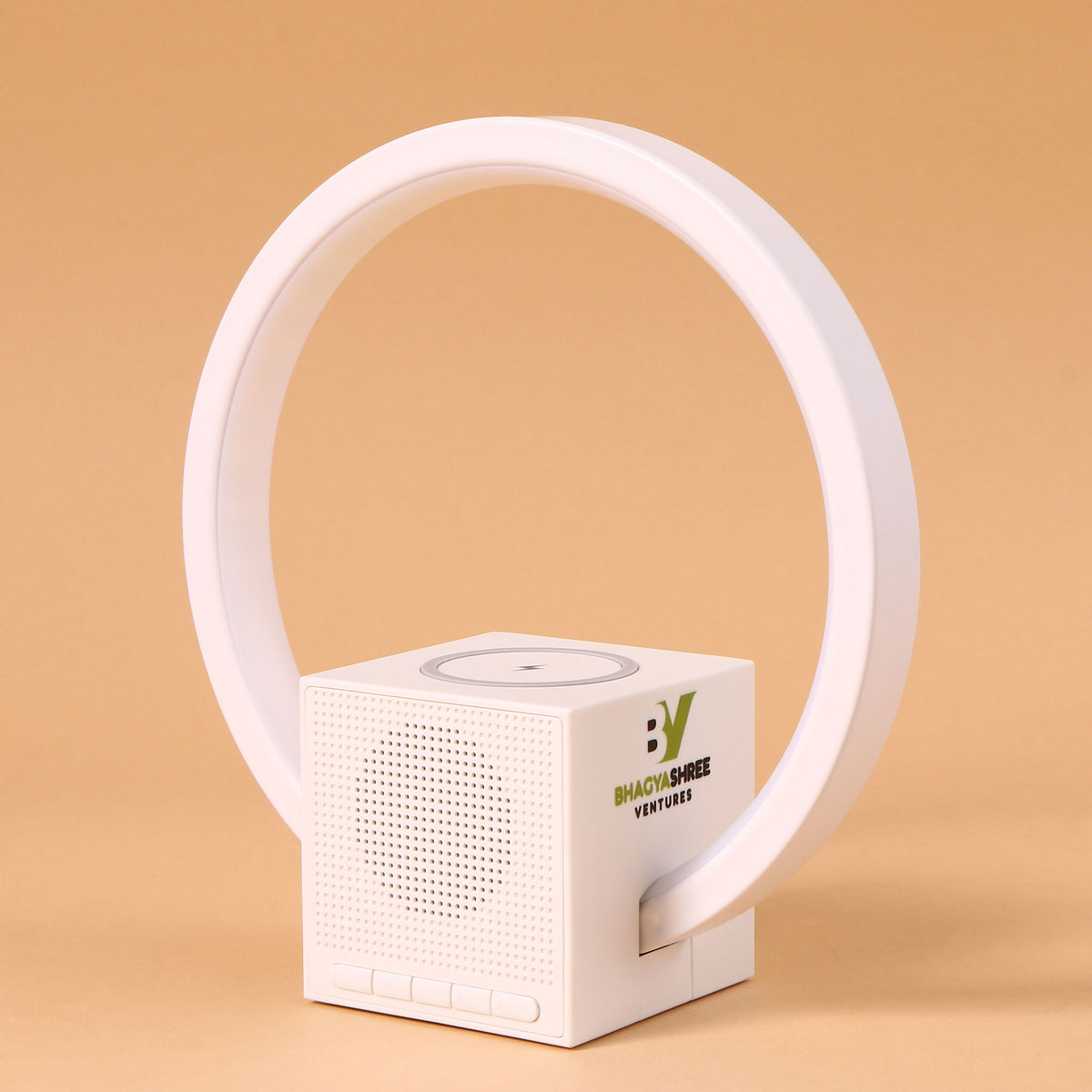 Aura LED Lamp with Wireless Charging & Speaker