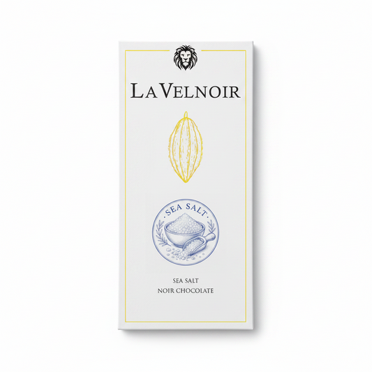 BSE128 La Velnoir Sea Salt Noir Chocolate packaging