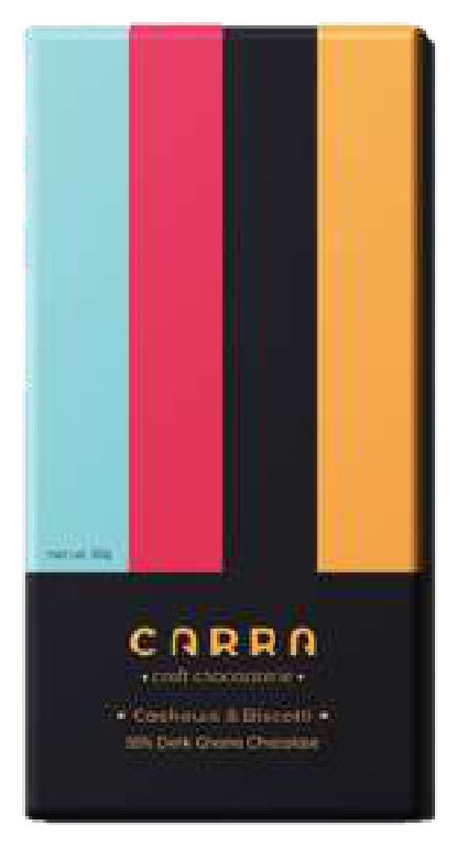 BSE140 Carra Cashews & Biscotti 55% Dark Chocolate
