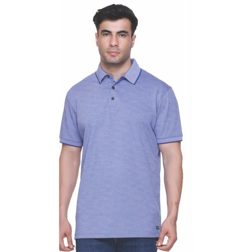 Winbarg Bird Eye Stretch Polo Blue Melange
