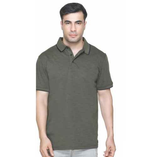 Winbarg Bird Eye Stretch Polo Olive Melange