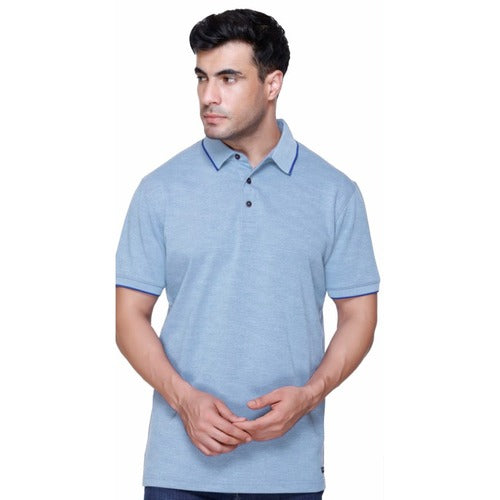 Winbarg Bird Eye Stretch Polo Sky Blue Melange