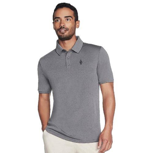 Skechers Polo T-Shirt Front Logo - Charcoal