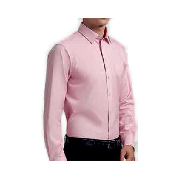 Peter England formal shirt in pink - angled view on white background