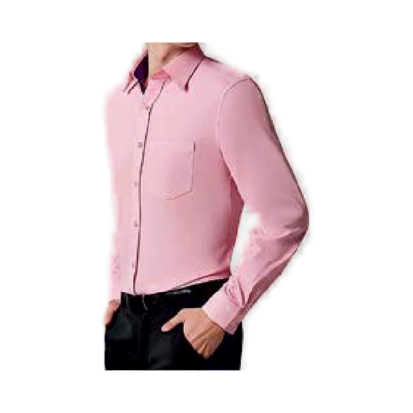 Peter England formal shirt in pink - side view on white background