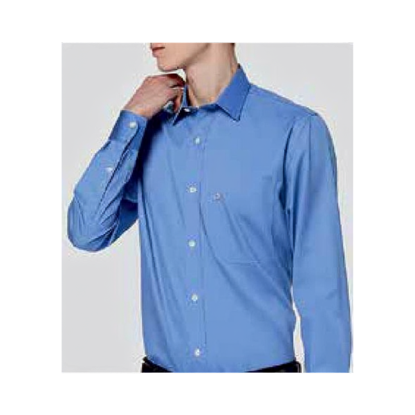 Peter England formal shirt in blue - angled view on white background