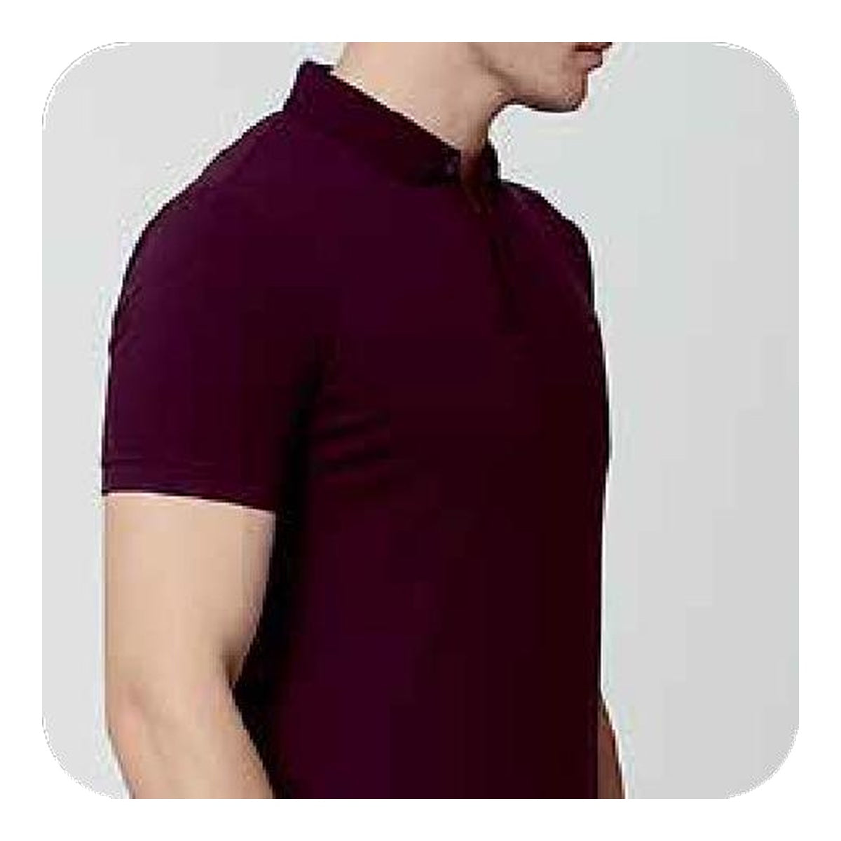 Peter England polo T-shirt in wine - side view
