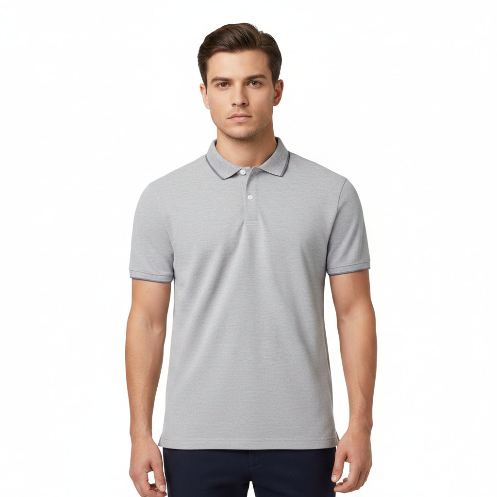 Peter England polo T-shirt in grey - front view