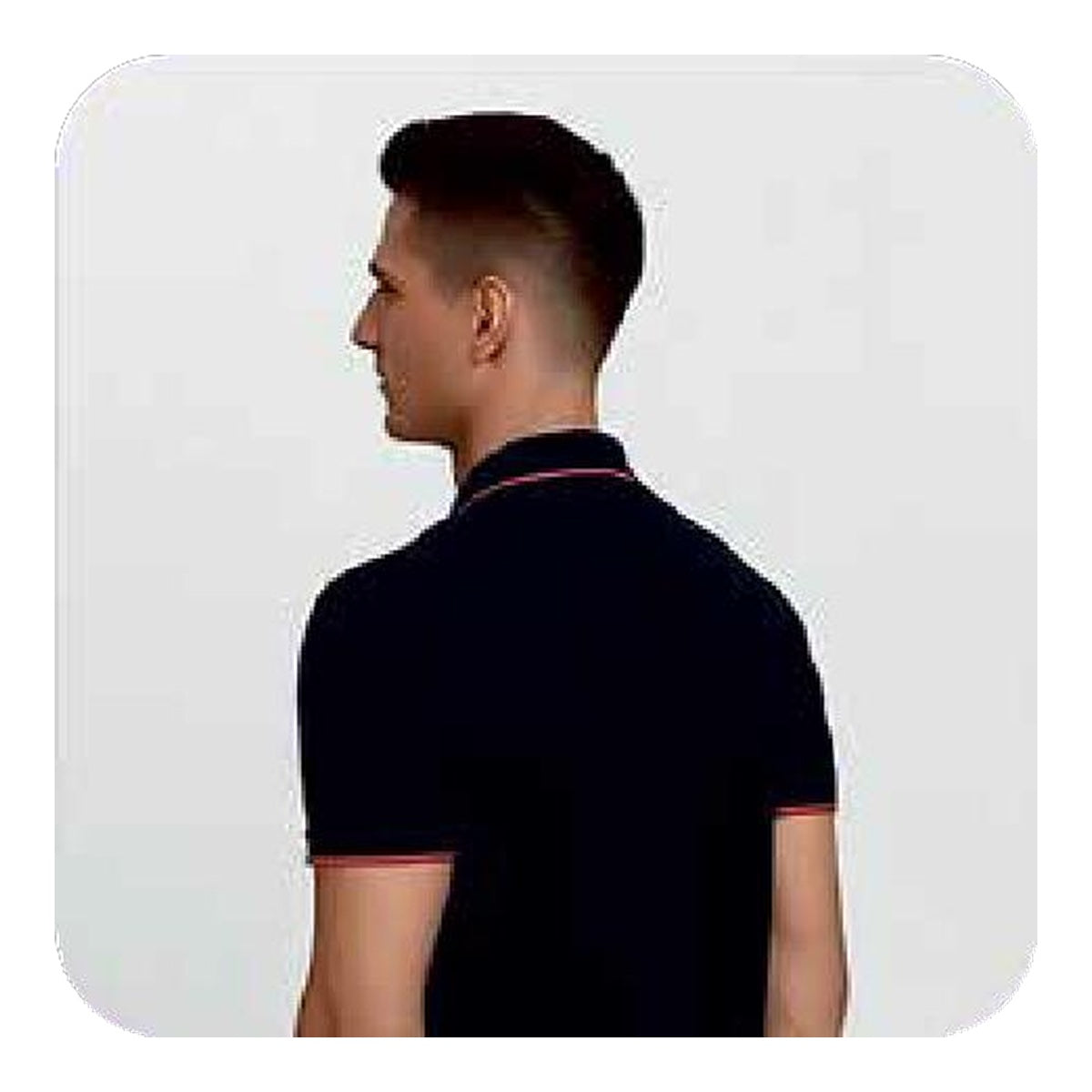 Peter England polo T-shirt in black - side-back view