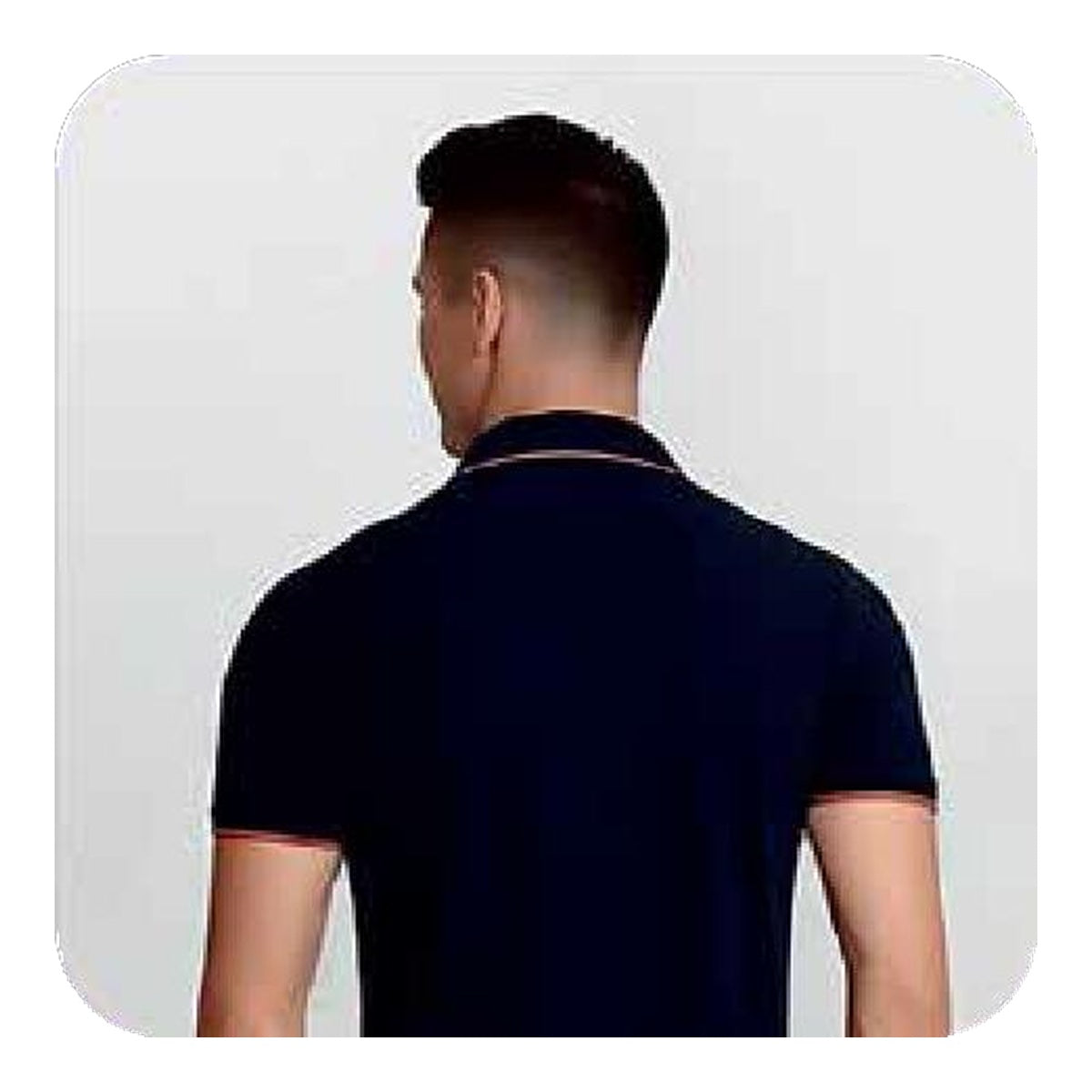 Peter England polo T-shirt in black - back view