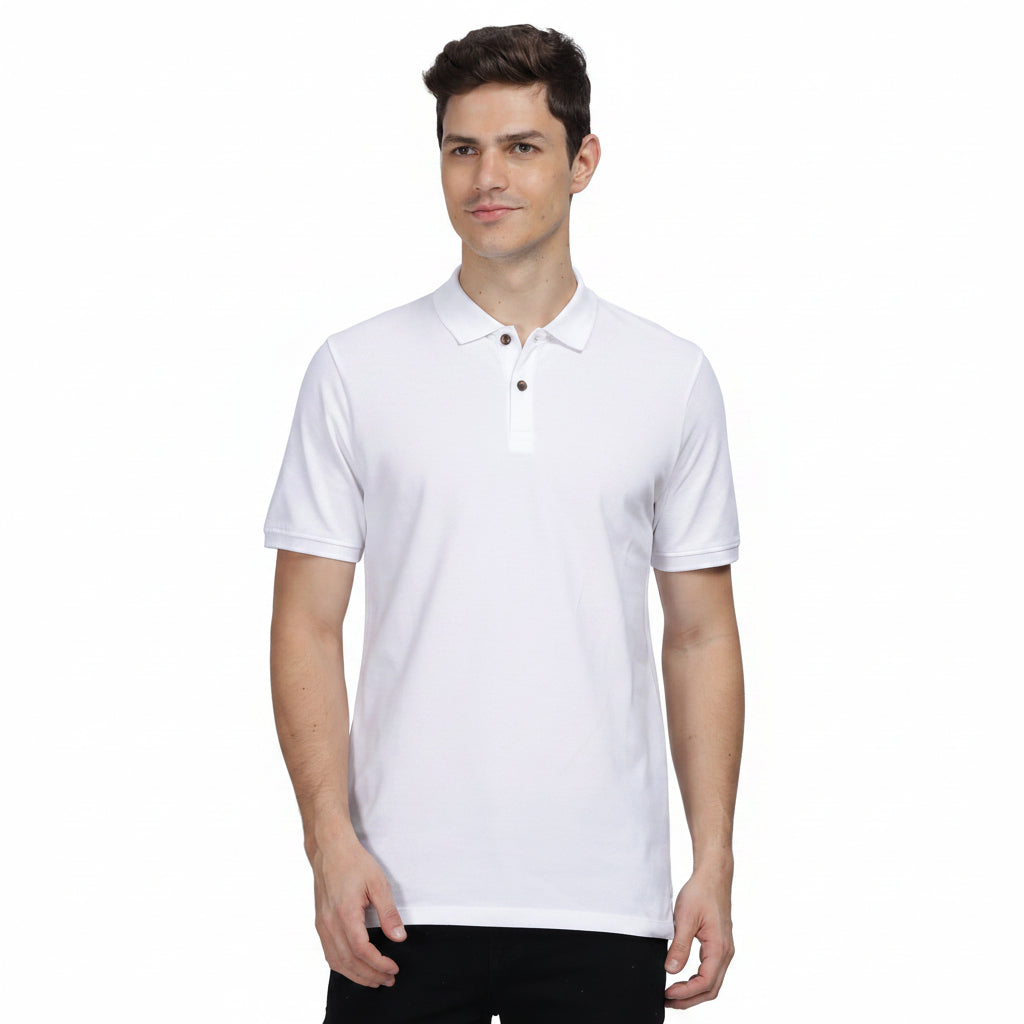 BST155 - WROGN Solid Polo T-Shirt - White