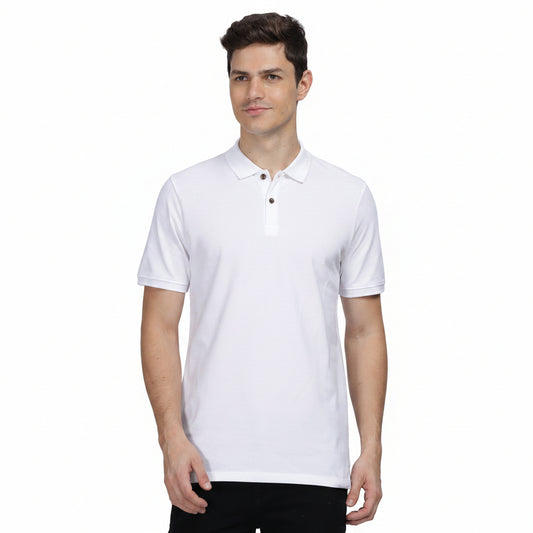 BST155 - WROGN Solid Polo T-Shirt - White