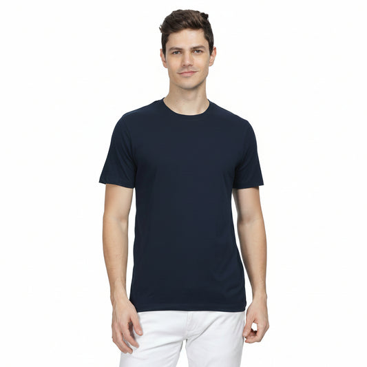 BST157 - WROGN Casual Round Neck T-Shirt - Navy Blue
