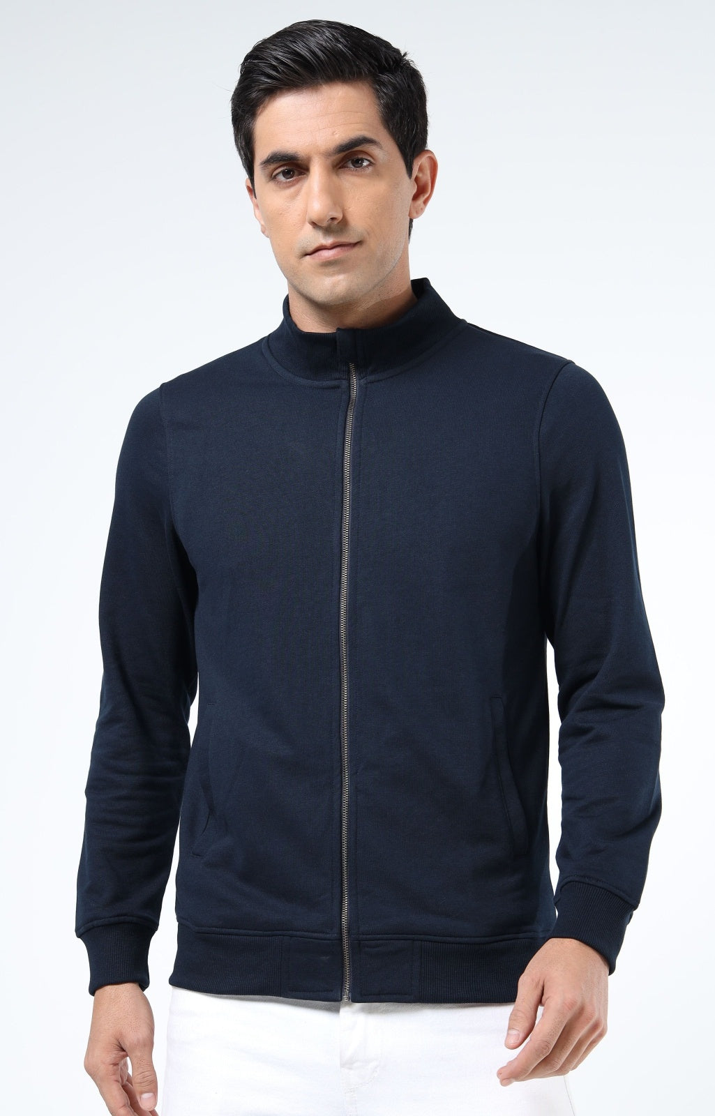 BST158 - WROGN High Neck Jacket - Navy Blue