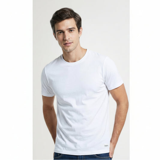 BST159 - Pepe Jeans Ibiza Round Neck T-Shirt - White front view