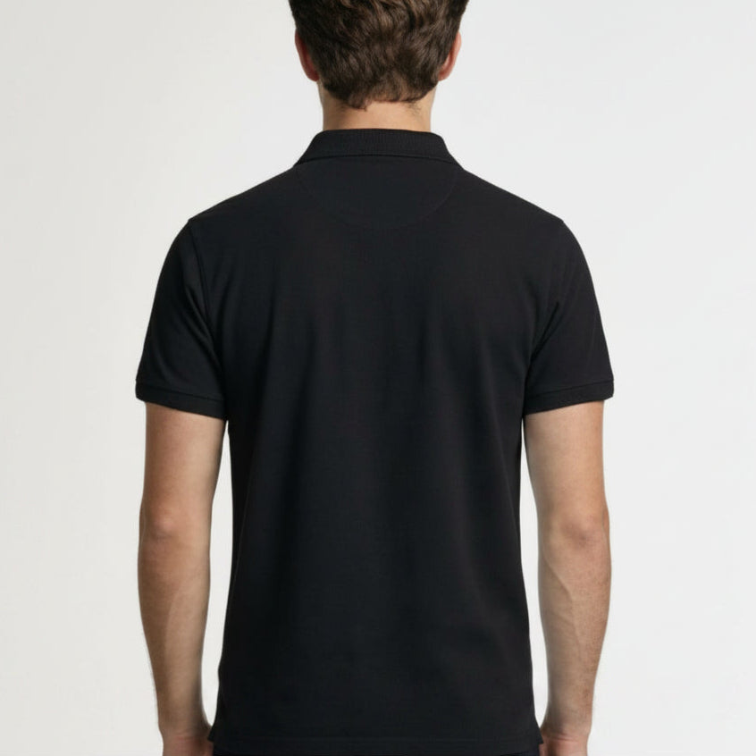 BST160 - Pepe Jeans Organico Polo T-Shirt - Black back view