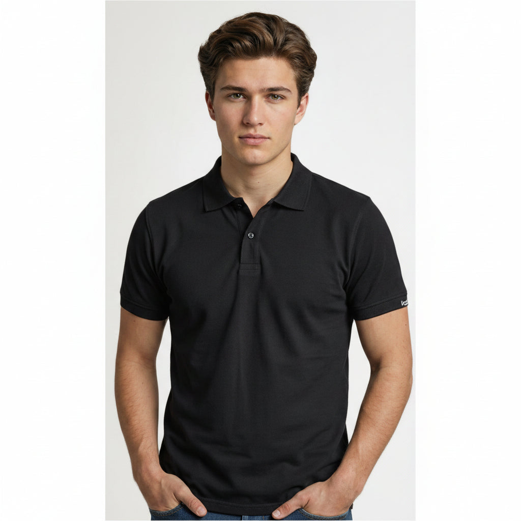 BST160 - Pepe Jeans Organico Polo T-Shirt - Black front view