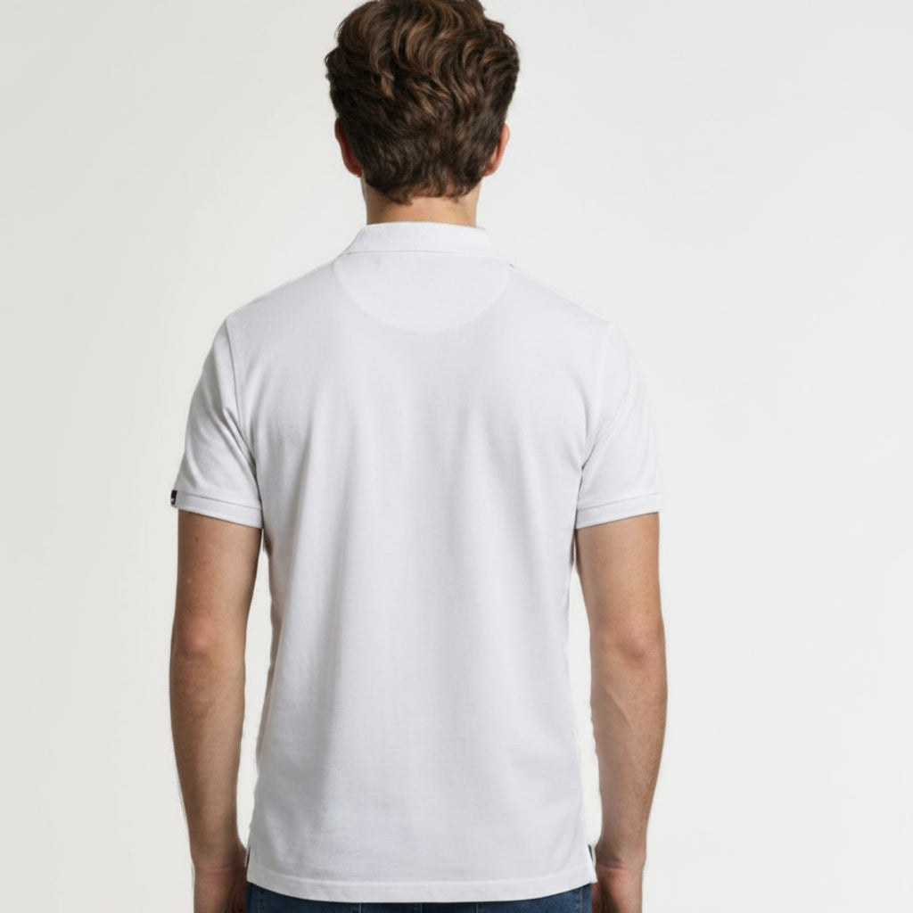 BST160 - Pepe Jeans Organico Polo T-Shirt - White back view