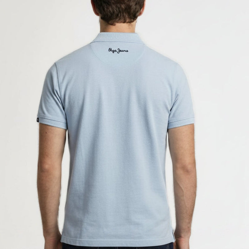 BST160 - Pepe Jeans Organico Polo T-Shirt - Light Blue back view