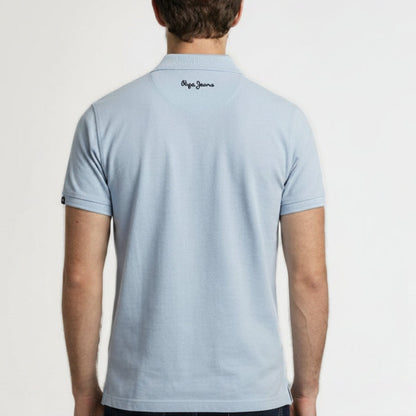 BST160 - Pepe Jeans Organico Polo T-Shirt - Light Blue back view