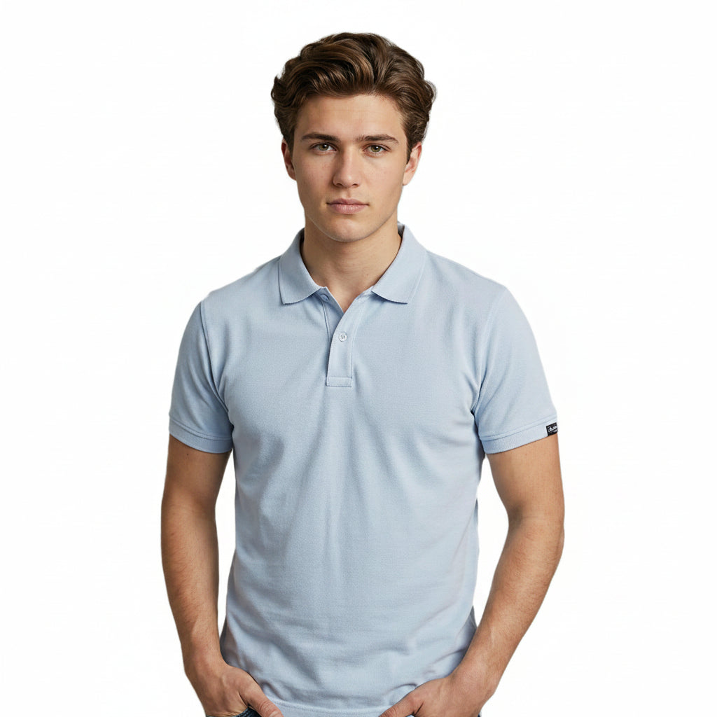 BST160 - Pepe Jeans Organico Polo T-Shirt - Light Blue front view