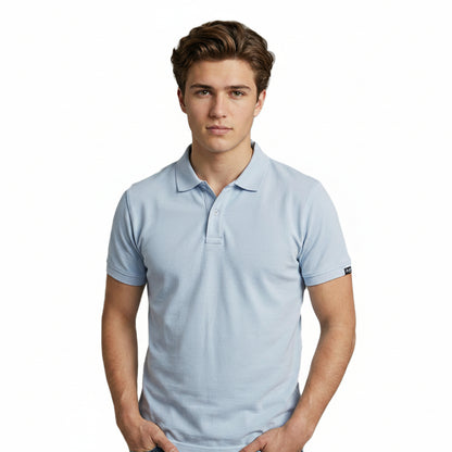 BST160 - Pepe Jeans Organico Polo T-Shirt - Light Blue front view