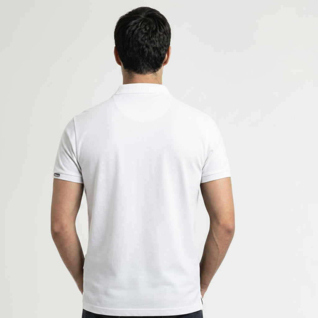 BST161 - Pepe Jeans Milano Polo T-Shirt - White back view
