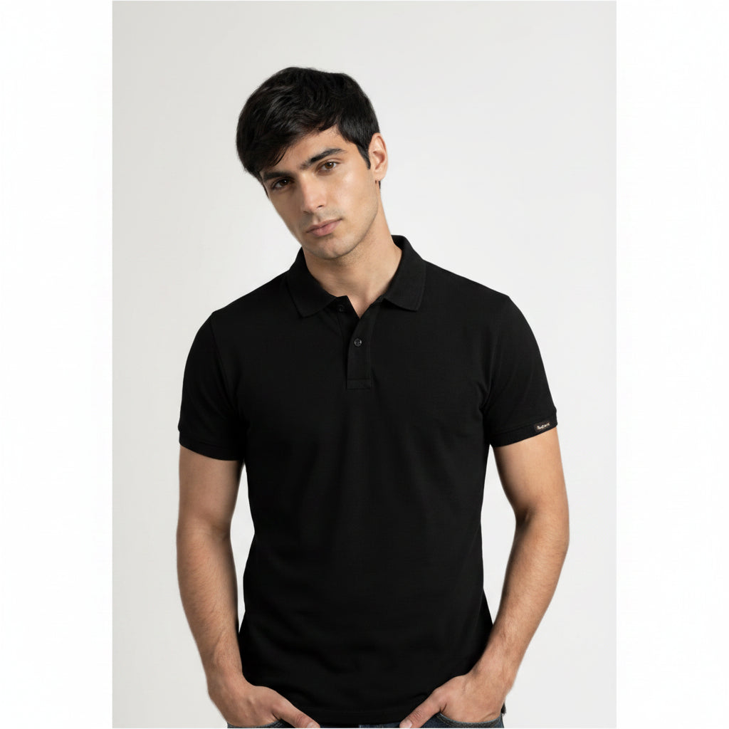 BST161 - Pepe Jeans Milano Polo T-Shirt - Black front view