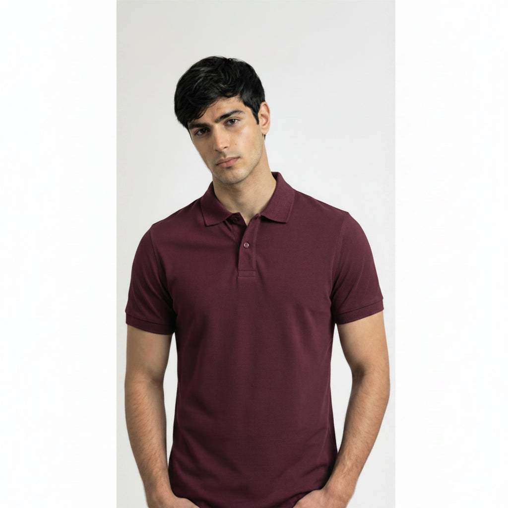 BST161 - Pepe Jeans Milano Polo T-Shirt - Wine front view