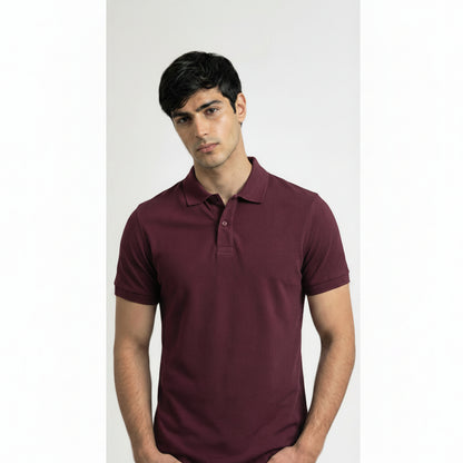 BST161 - Pepe Jeans Milano Polo T-Shirt - Wine front view