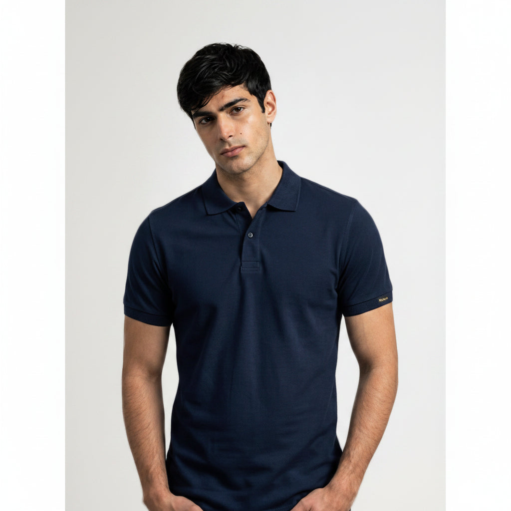 BST161 - Pepe Jeans Milano Polo T-Shirt - Navy Blue front view