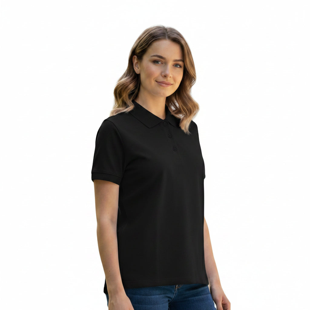 BST162 - Pepe Jeans Ella Polo T-Shirt - Black front view