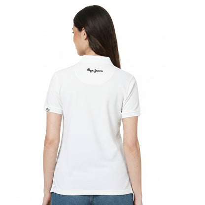 BST162 - Pepe Jeans Ella Polo T-Shirt - White back view