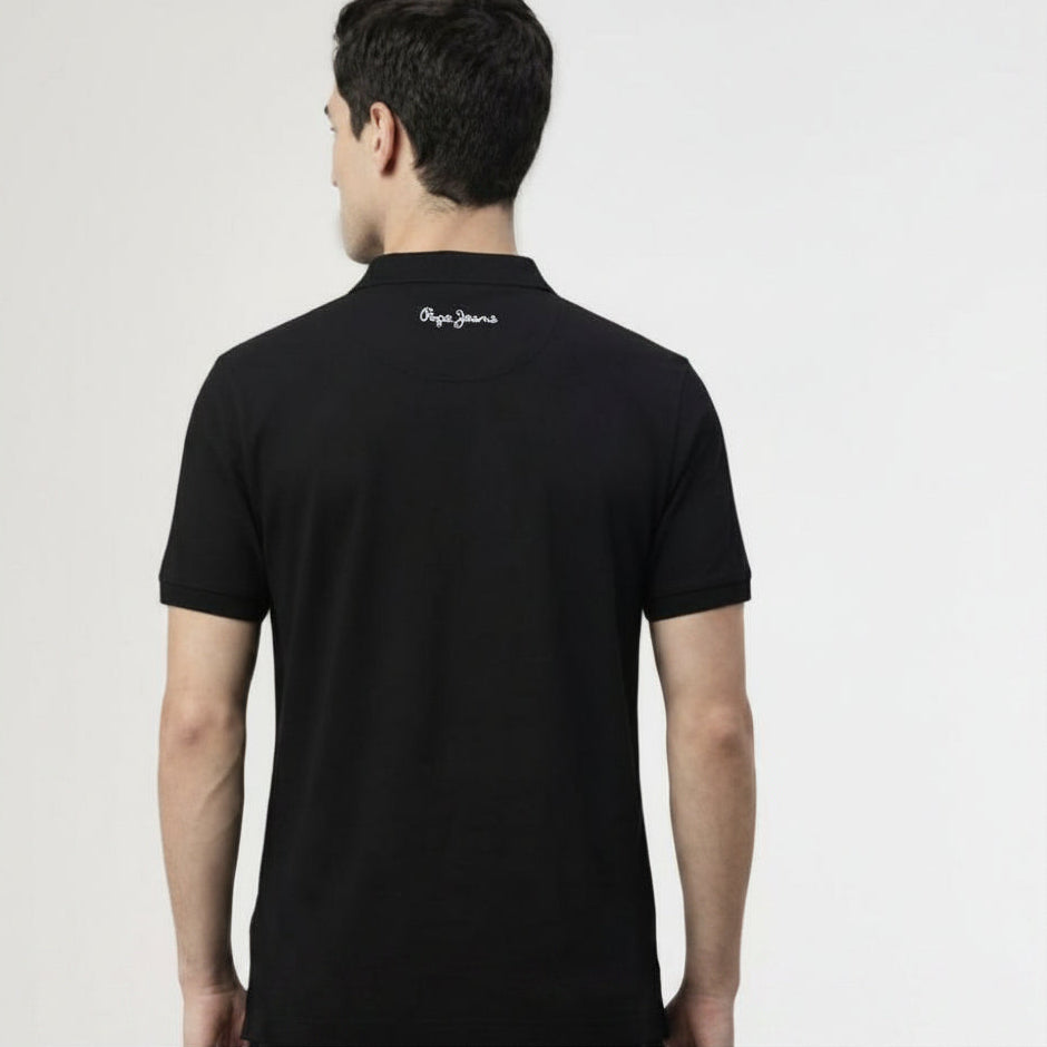 BST163 - Pepe Jeans Berlinn Polo T-Shirt - Black back view